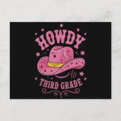 Howdy 3rd Grade Cowboy Cowgirl terug naar school Briefkaart (Voorkant)
