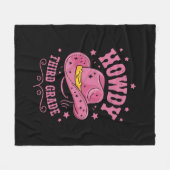 Howdy 3rd Grade Cowboy Cowgirl terug naar school Fleece Deken (Voorkant (Horizontaal))