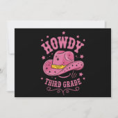 Howdy 3rd Grade Cowboy Cowgirl terug naar school Kaart (Voorkant)