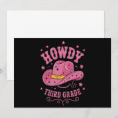 Howdy 3rd Grade Cowboy Cowgirl terug naar school Kaart (Voorkant / Achterkant)