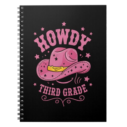 Howdy 3rd Grade Cowboy Cowgirl terug naar school Notitieboek (Voorkant)