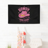 Howdy 3rd Grade Cowboy Cowgirl terug naar school Spandoek (Insitu)
