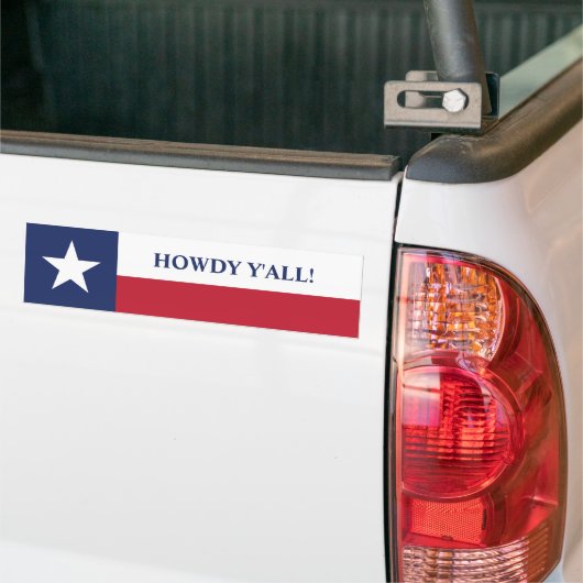 Howdy, allemaal Texas Flag. Bumpersticker (Op Truck)