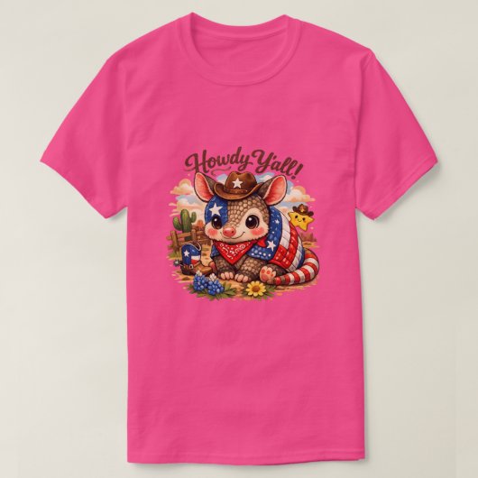 Howdy armadillo  t-shirt (Design voorkant)