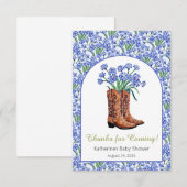 Howdy Baby Bluebonnets Cowboy Baby shower Bedankkaart (Voorkant / Achterkant)