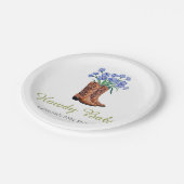Howdy Baby Bluebonnets Cowboy Baby shower Papieren Bordje (Gekanteld)