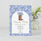 Howdy Baby Bluebonnets Cowboy Western Kaart (Staand voorkant)