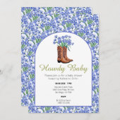 Howdy Baby Bluebonnets Cowboy Western Kaart (Voorkant / Achterkant)