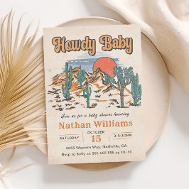 Howdy Baby Cowboy Western Baby shower Kaart