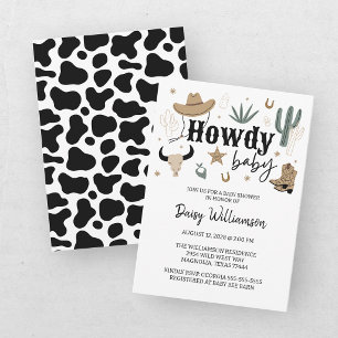 Howdy Baby Groene Tannige Cowboy Baby Shower Kaart