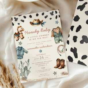 Howdy Baby Little Cowboy Baby shower Kaart