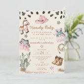 Howdy Baby Little Cowgirl Baby shower Kaart (Staand voorkant)