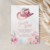 Howdy Baby Meisje Western Baby shower Uitnodiging