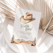Howdy Baby Western Desert Baby shower Invitation Kaart