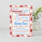 Howdy Baby Westerne Douche Uitnodiging (Staand voorkant)