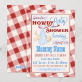 Howdy Baby Westerne Douche Uitnodiging (Voorkant / Achterkant)