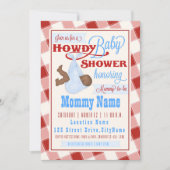 Howdy Baby Westerne Shower-uitnodiging Kaart (Voorkant)