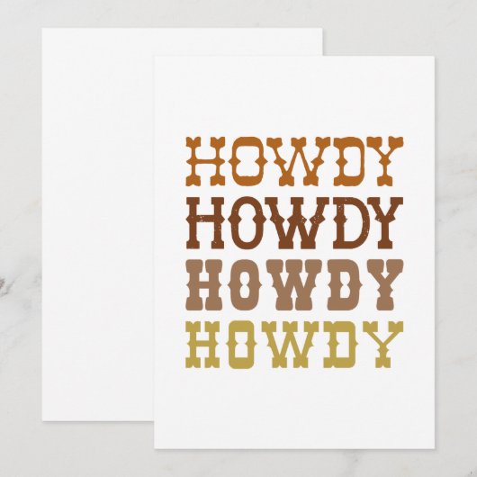 Howdy Bedankkaart (Voorkant / Achterkant)