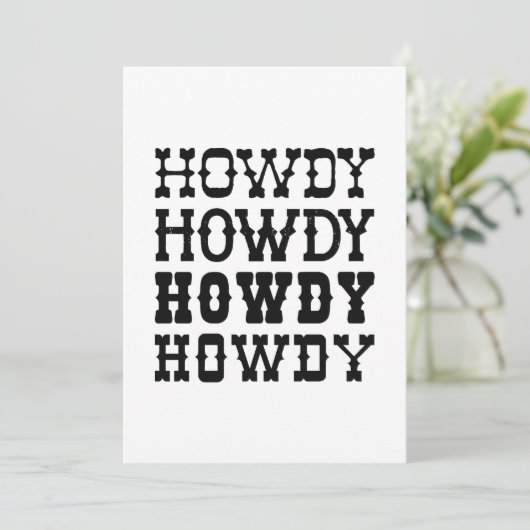 Howdy Bedankkaart (Staand voorkant)