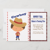 HOWDY! Boys Cowboy Birthday Uitnodiging (Voorkant)