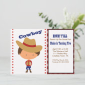 HOWDY! Boys Cowboy Birthday Uitnodiging (Staand voorkant)