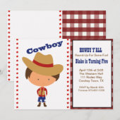 HOWDY! Boys Cowboy Birthday Uitnodiging (Voorkant / Achterkant)