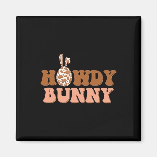 Howdy Bunny Paasland Western Magneet (Voorkant)