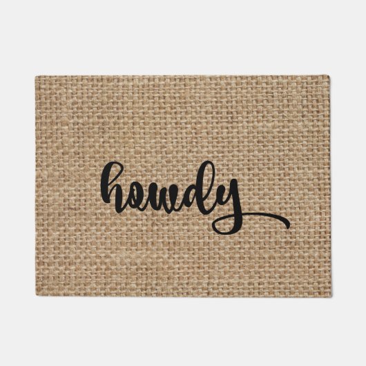 Howdy Burlap Doormat Deurmat (Voorkant)