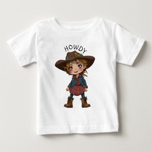 Howdy Cartoon Cowgirl Cowboy Pet Land Kinder Gift (Voorkant)