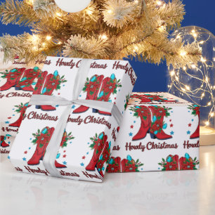 Howdy Christmas Boots Cadeaupapier