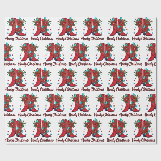 Howdy Christmas Boots Cadeaupapier (Vlak)
