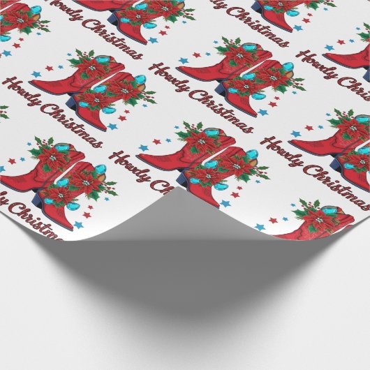 Howdy Christmas Boots Cadeaupapier (Hoek)