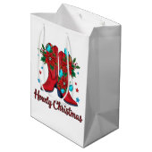 Howdy Christmas Boots Medium Cadeauzakje (Achterkant Gekanteld)