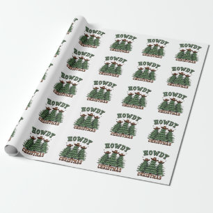 Howdy Christmas Cactus Western Xmas Cadeaupapier