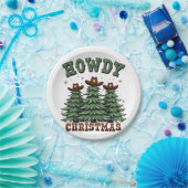 Howdy Christmas Cactus Western Xmas Papieren Bordje (Feest)