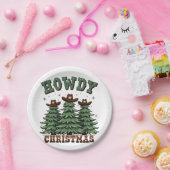 Howdy Christmas Cactus Western Xmas Papieren Bordje (Feest)
