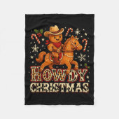 Howdy Christmas Cowboy Gingerbread Design  Fleece Deken (Voorkant)