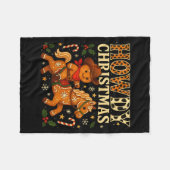 Howdy Christmas Cowboy Gingerbread Design  Fleece Deken (Voorkant (Horizontaal))
