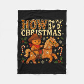 Howdy Christmas Cowboy Gingerbread Design  Fleece Deken (Voorkant)