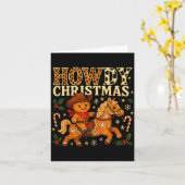 Howdy Christmas Cowboy Gingerbread Design  Kaart (Gele Bloem)