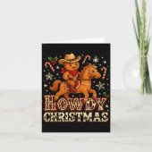Howdy Christmas Cowboy Gingerbread Design  Kaart (Voorkant)