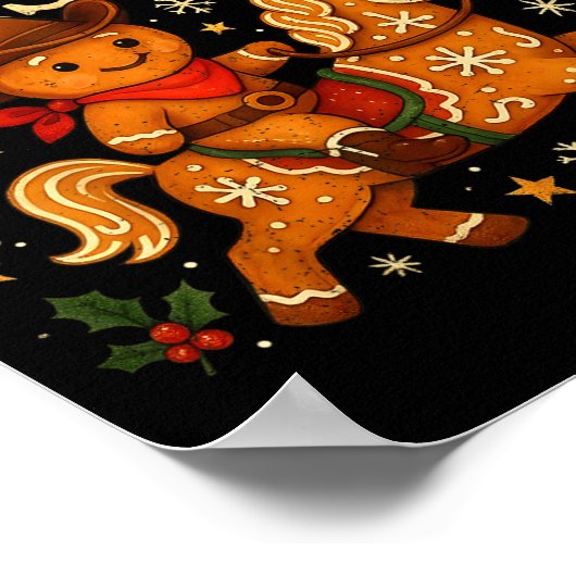 Howdy Christmas Cowboy Gingerbread Design  Poster (Hoek)