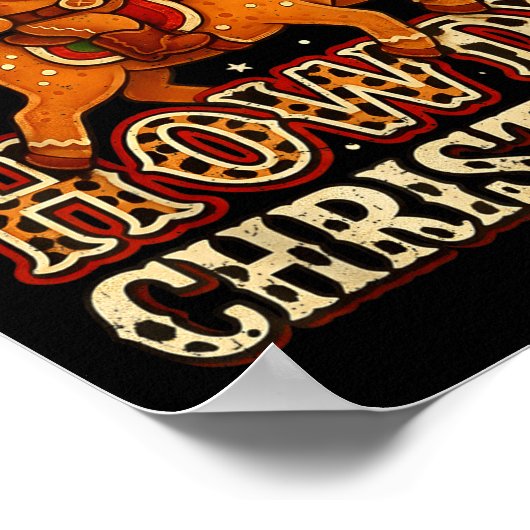 Howdy Christmas Cowboy Gingerbread Design  Poster (Hoek)