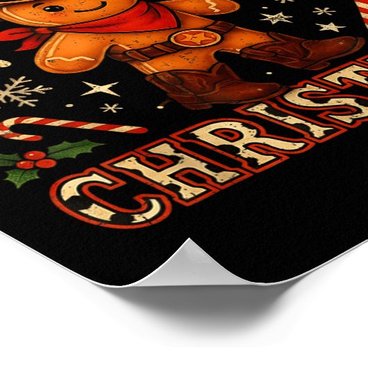 Howdy Christmas Cowboy Gingerbread Design Poster (Hoek)