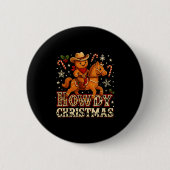 Howdy Christmas Cowboy Gingerbread Design  Ronde Button 5,7 Cm (Voorkant)