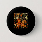 Howdy Christmas Cowboy Gingerbread Design  Ronde Button 5,7 Cm (Voorkant)