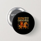 Howdy Christmas Cowboy Gingerbread Design Ronde Button 5,7 Cm (Voorkant /achterkant)