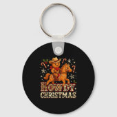 Howdy Christmas Cowboy Gingerbread Design Sleutelhanger (Voorkant)
