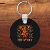 Howdy Christmas Cowboy Gingerbread Design  Sleutelhanger (Voorkant)
