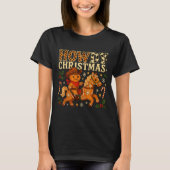 Howdy Christmas Cowboy Gingerbread Design T-shirt (Voorkant)